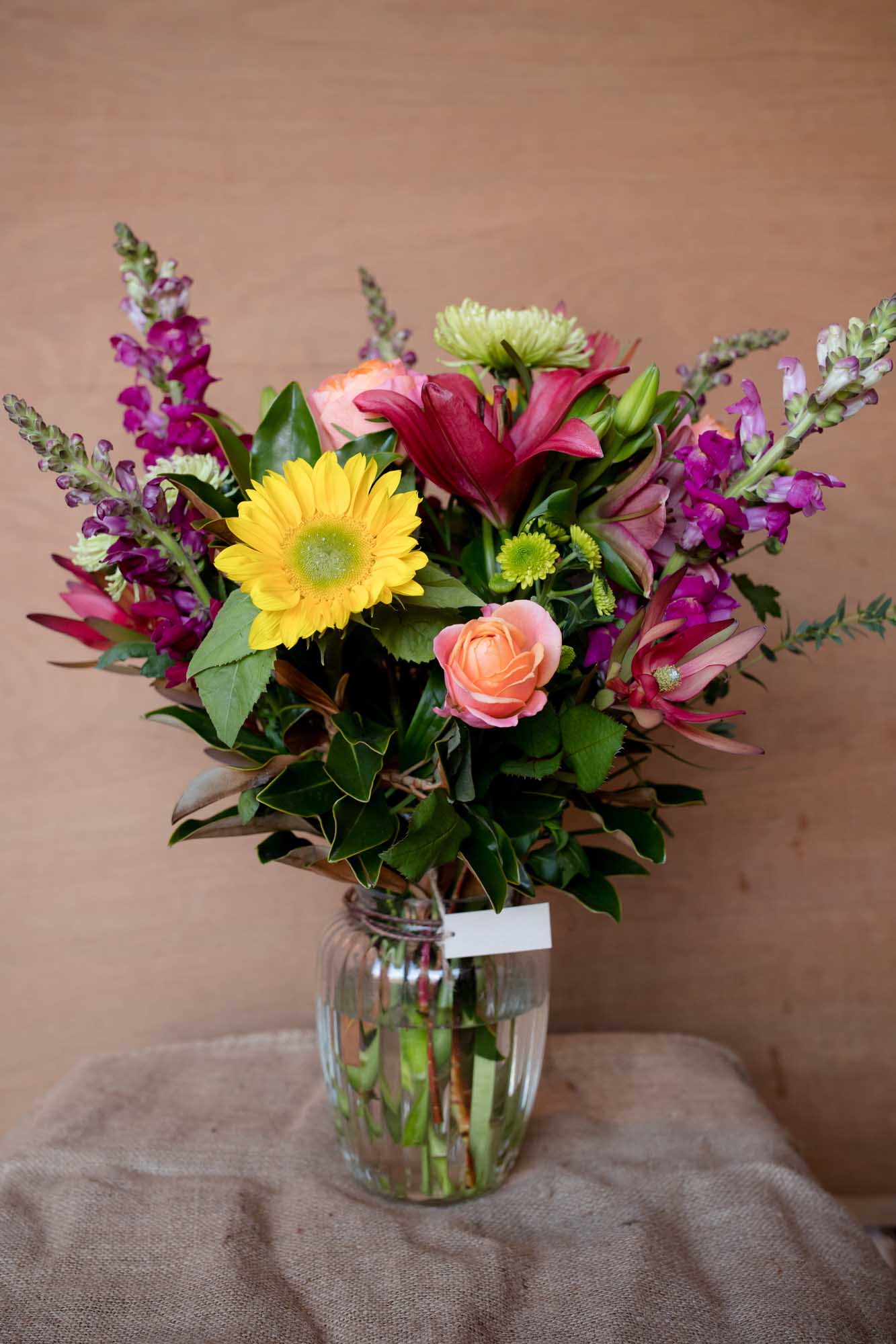 seasonal flowers in a vase - large